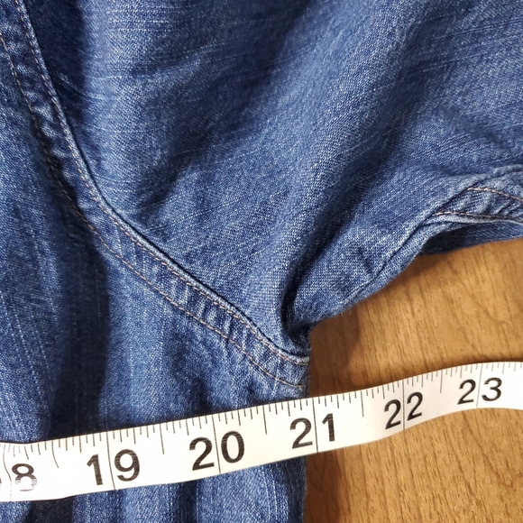 Columbia Womens Denim Jacket Size L Blue Utility Y2K Workwear Outerwear Normcore - Picture 4 of 14